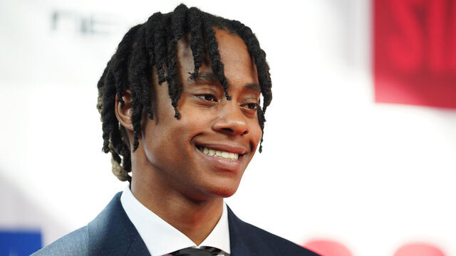 BROOKLYN, NY - JUNE 25: Tre Johnson poses for a picture on the red carpet before the 2025 NBA Draft - Round One on June 25, 2025 at Barclays Center in Brooklyn, New York. Mandatory Copyright Notice: Copyright 2025 NBAE