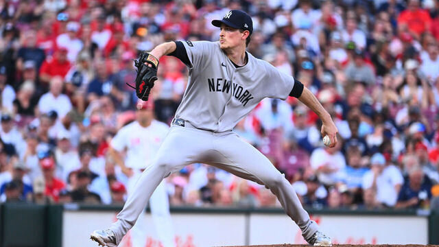 CINCINNATI, OHIO - JUNE 25: Max Fried #54 of the New York Yankees pitches against the Cincinnati Reds in the second inning of the game at Great American Ball Park on June 25, 2025 in Cincinnati, Ohio.