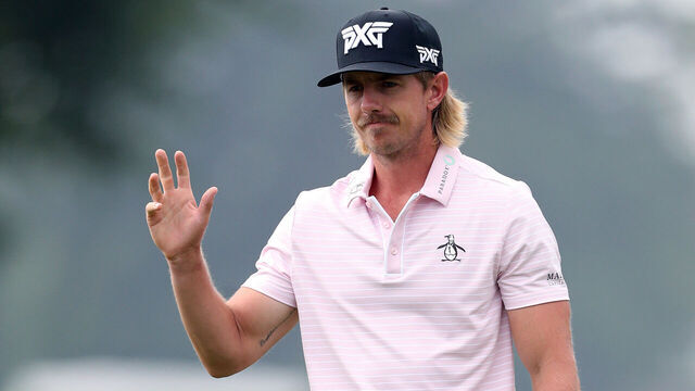 DETROIT, MICHIGAN - JUNE 27: Jake Knapp of the United States acknowledges the crowd on the 17th green during the second round of the Rocket Classic 2025 at Detroit Golf Club on June 27, 2025 in Detroit, Michigan.