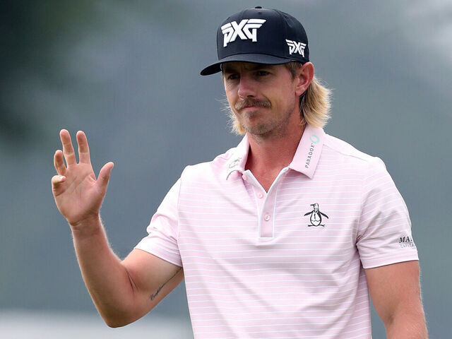 DETROIT, MICHIGAN - JUNE 27: Jake Knapp of the United States acknowledges the crowd on the 17th green during the second round of the Rocket Classic 2025 at Detroit Golf Club on June 27, 2025 in Detroit, Michigan.