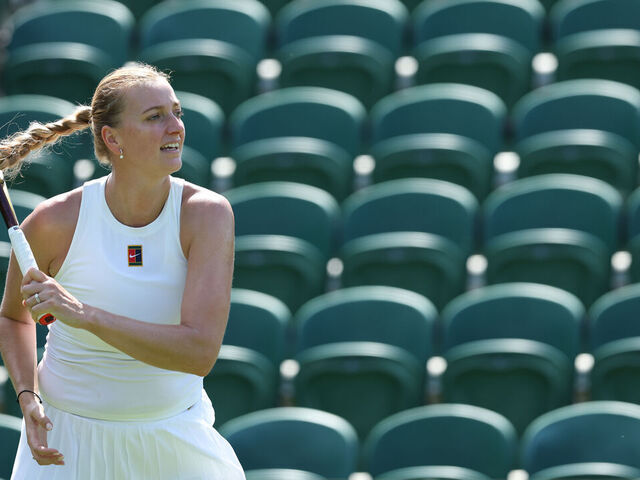 LONDON, ENGLAND - JUNE 28: Petra Kvitova of Czechia prior to The Championships Wimbledon 2025 at All England Lawn Tennis and Croquet Club on June 28, 2025 in London, England.