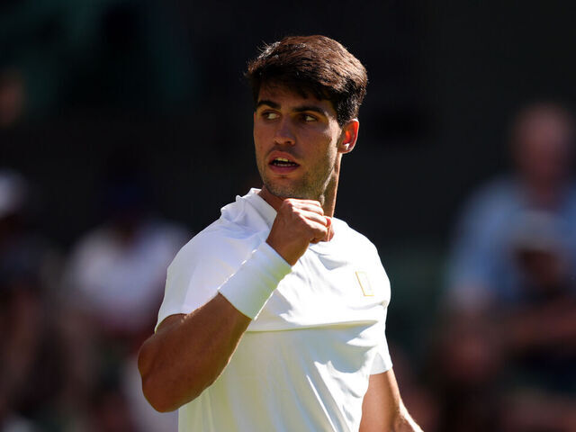 The Epic Clash: Revisiting the Fabio Fognini Wimbledon Carlos Alcaraz Match 7 Carlos Alcaraz focused during tough Wimbledon match