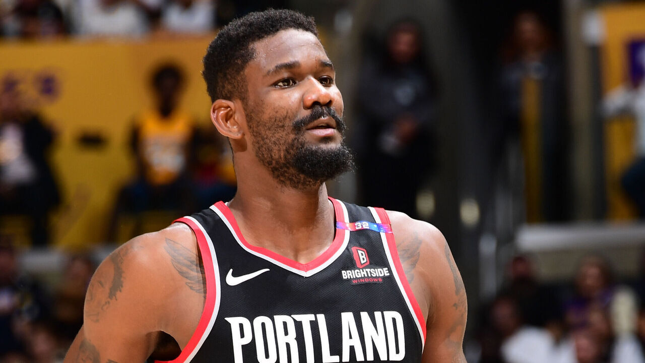 LOS ANGELES, CA - DECEMBER 8: Deandre Ayton #2 of the Portland Trail Blazers looks on during the game against the Los Angeles Lakers on December 8, 2024 at Crypto.Com Arena in Los Angeles, California. NOTE TO USER: User expressly acknowledges and agrees that, by downloading and/or using this Photograph, user is consenting to the terms and conditions of the Getty Images License Agreement. Mandatory Copyright Notice: Copyright 2024 NBAE