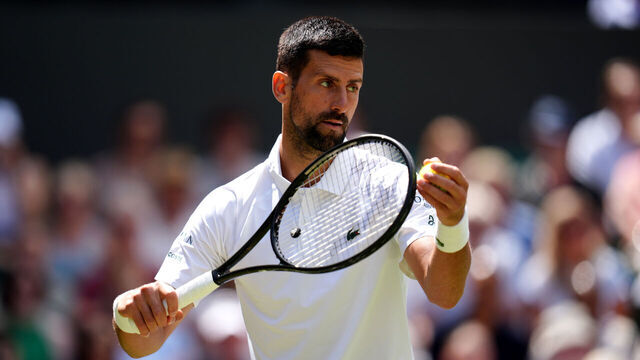 Novak Djokovic during his match against Daniel Evans on day four of the 2025 Wimbledon Championships at the All England Lawn Tennis and Croquet Club, London. Picture date: Thursday July 3, 2025.
