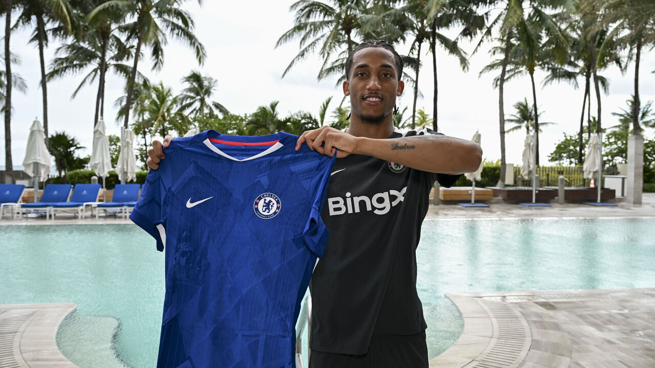 MIAMI, FLORIDA - JULY 2: In this image released on July 2, 2025 Chelsea unveil new signing Joao Pedro at St Regis Hotel in Miami, Florida.