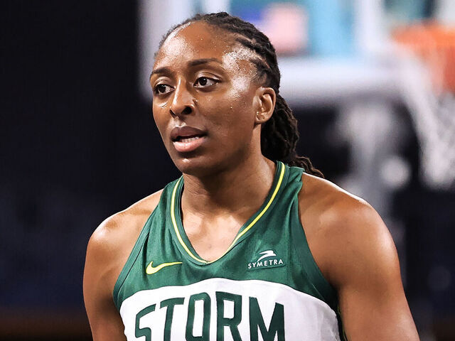 ATLANTA, GA - JULY 3: Nneka Ogwumike #3 of the Seattle Storm looks on during the game against the Atlanta Dream on July 3, 2025 at Gateway Center Arena at College Park in Atlanta, Georgia. Mandatory Copyright Notice: Copyright 2025 NBAE