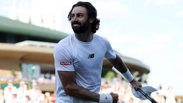 LONDON, ENGLAND - JULY 04: Jordan Thompson of Australia celebrates his victory against Luciano Darderi of Italy during the Gentlemen's Singles third round match on day five of The Championships Wimbledon 2025 at All England Lawn Tennis and Croquet Club on July 04, 2025 in London, England.