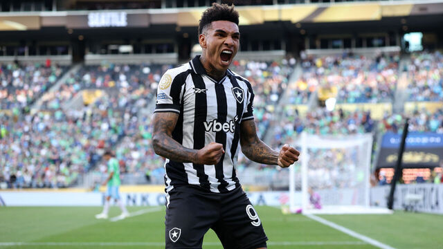 SEATTLE, WASHINGTON - JUNE 15: Igor Jesus #99 of Botafogo celebrates scoring his team's second goal during the FIFA Club World Cup 2025 group B match between Botafogo FR and Seattle Sounders FC at Lumen Field on June 15, 2025 in Seattle, Washington.