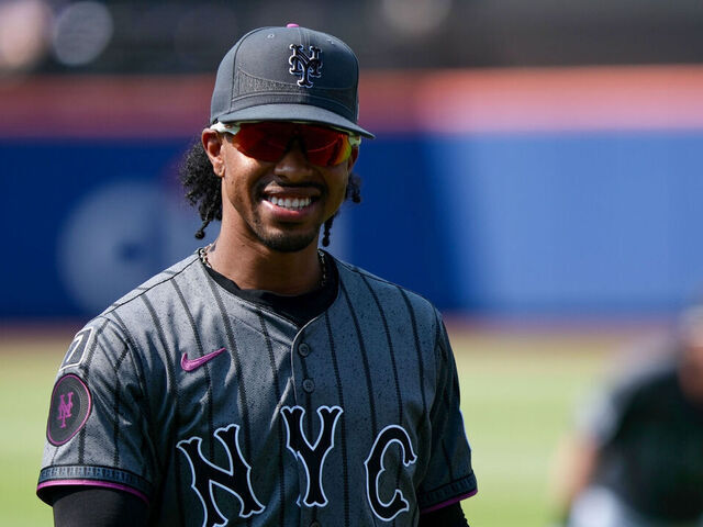 NEW YORK, NY - JULY 05: Francisco Lindor #12 of the New York Mets smiles prior to the game between the New York Yankees and the New York Mets at Citi Field on Saturday, July 5, 2025 in New York, New York.