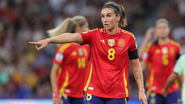 BERN, SWITZERLAND - JULY 3: Mariona of Spain gestures during the UEFA Womens EURO 2025 Group B match between Spain and Portugal at Stadion Wankdorf on July 3, 2025 in Bern, Switzerland.
