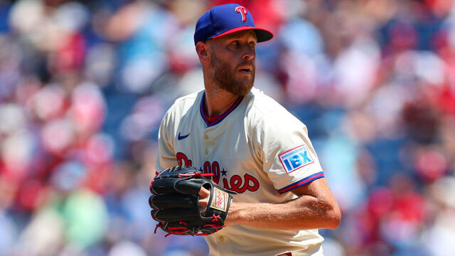 PHILADELPHIA, PENNSYLVANIA - JULY 6: Zack Wheeler #45 of the Philadelphia Phillies delivers a pitch against the Cincinnati Reds in the first inning at Citizens Bank Park on July 6, 2025 in Philadelphia, Pennsylvania.