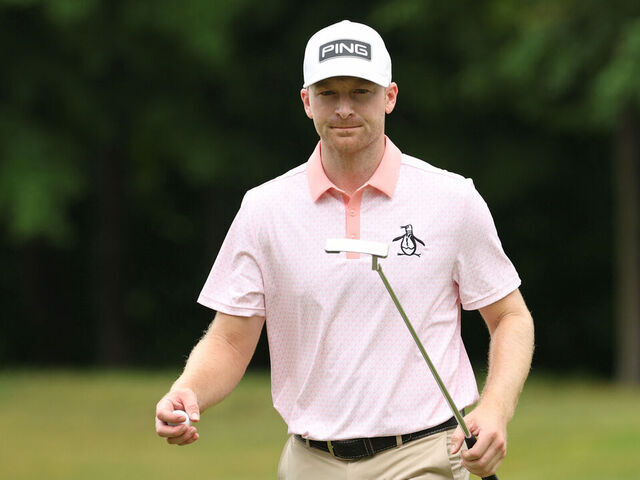 SILVIS, ILLINOIS - JULY 06: Brian Campbell of the United States walks off of the 15th green during the final round of the John Deere Classic 2025 at TPC Deere Run on July 06, 2025 in Silvis, Illinois.