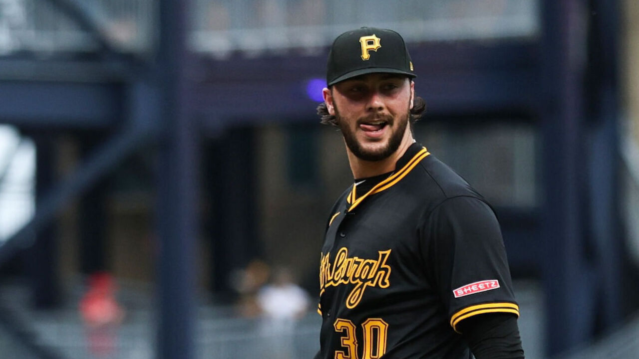 PITTSBURGH, PA - JULY 01: Paul Skenes #30 of the Pittsburgh Pirates looks on during the game between the St. Louis Cardinals and the Pittsburgh Pirates at PNC Park on Tuesday, July 1, 2025 in Pittsburgh, Pennsylvania.