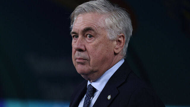 SAO PAULO, BRAZIL - JUNE 10: Carlo Ancelotti, Head Coach of Brazil, looks on during the FIFA World Cup 2026 South American Qualifier between Brazil and Paraguay at Neo Quimica Arena on June 10, 2025 in Sao Paulo, Brazil.