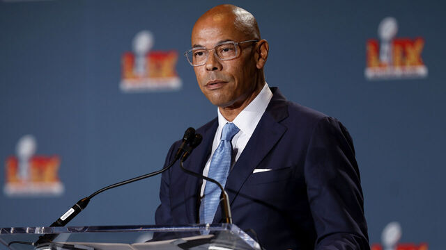 NEW ORLEANS, LOUISIANA - FEBRUARY 05: NFLPA Executive Director Lloyd Howell discusses the state of the union and its direction for the upcoming year before fielding questions from the media on February 05, 2025 in New Orleans, Louisiana.