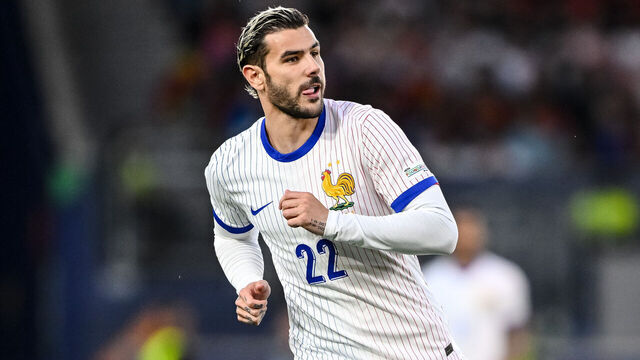 Stuttgart, Germany - June 5: Theo Hernández of France looks on during the UEFA Nations League 2025 semifinal match between Spain and France at Stuttgart Arena on June 5, 2025 in Stuttgart, Germany.