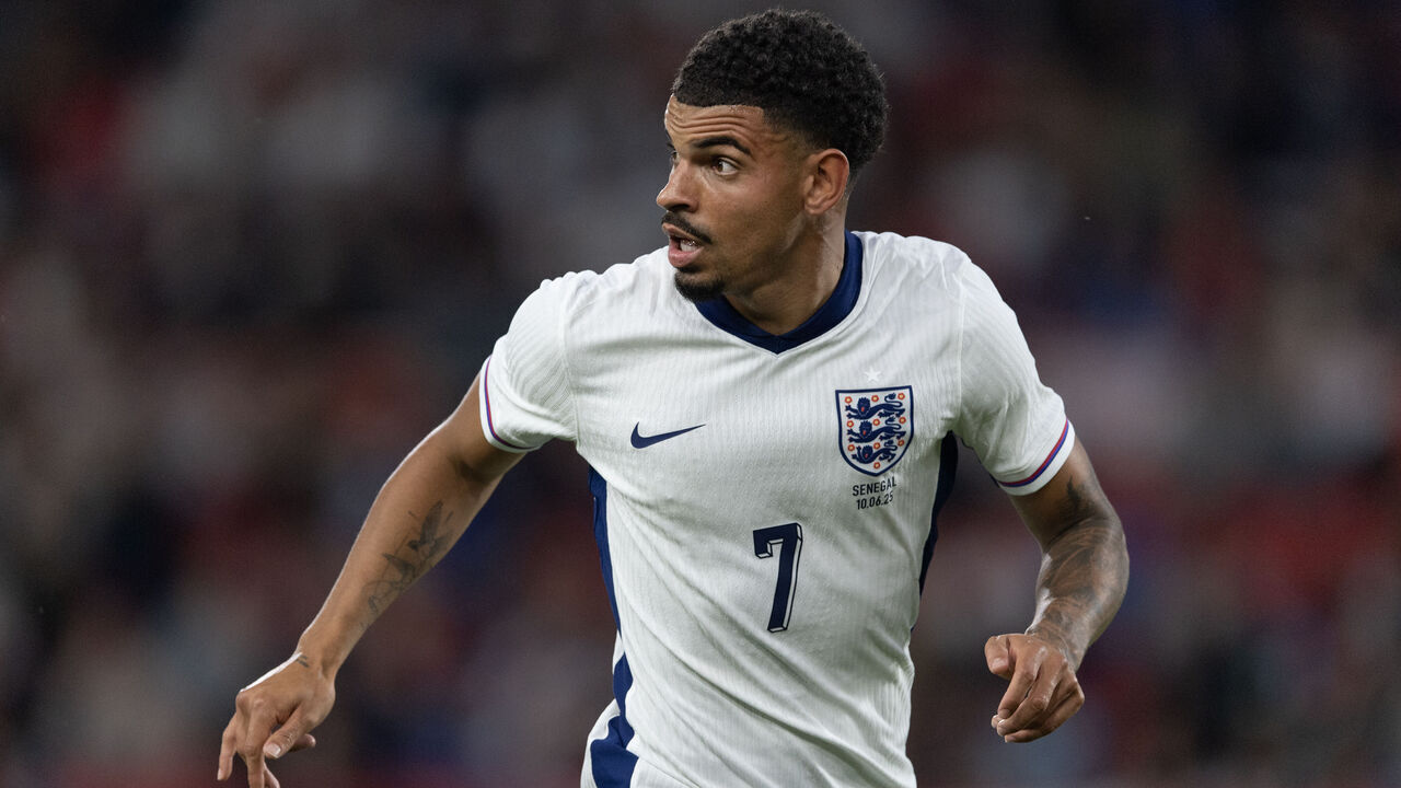 NOTTINGHAM, ENGLAND - JUNE 10: Morgan Gibbs-White of England in action during the international friendly match between England and Senegal at the City Ground on June 10, 2025 in Nottingham, England.