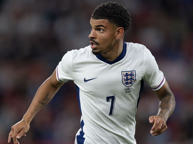 NOTTINGHAM, ENGLAND - JUNE 10: Morgan Gibbs-White of England in action during the international friendly match between England and Senegal at the City Ground on June 10, 2025 in Nottingham, England.