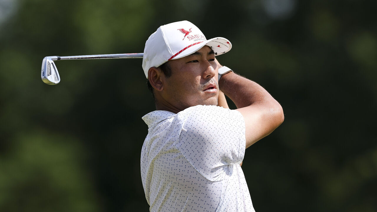 LOUISVILLE, KENTUCKY - JULY 10: Chan Kim hits a tee shot on the 13th hole during the first round of the ISCO Championship 2025 at Hurstbourne Country Club on July 10, 2025 in Louisville, Kentucky.
