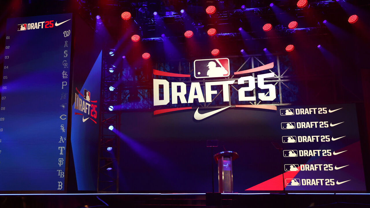 ATLANTA, GEORGIA - JULY 13: A general view ahead of the first round during the 2025 MLB Draft at Coca-Cola Roxy on July 13, 2025 in Atlanta, Georgia.