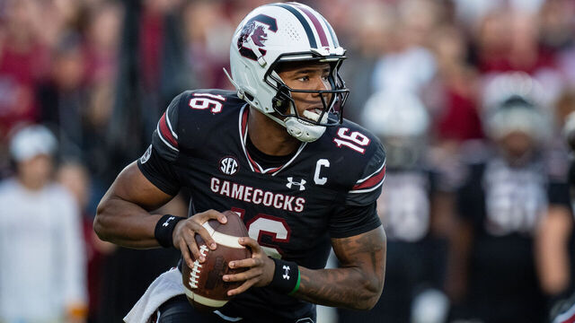 COLUMBIA, SOUTH CAROLINA - NOVEMBER 16: LaNorris Sellers #16 of the South Carolina Gamecocks plays against the Missouri Tigers during their game at Williams-Brice Stadium on November 16, 2024 in Columbia, South Carolina.
