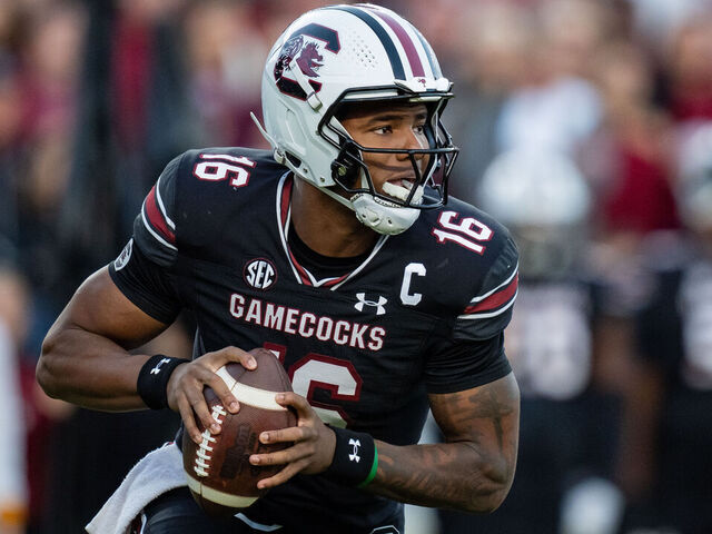 COLUMBIA, SOUTH CAROLINA - NOVEMBER 16: LaNorris Sellers #16 of the South Carolina Gamecocks plays against the Missouri Tigers during their game at Williams-Brice Stadium on November 16, 2024 in Columbia, South Carolina.