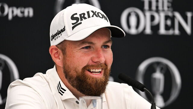 Antrim , United Kingdom - 14 July 2025; Shane Lowry of Ireland during a media conference at Royal Portrush Golf Club in Portrush, Antrim, ahead of The 153rd Open Championship.