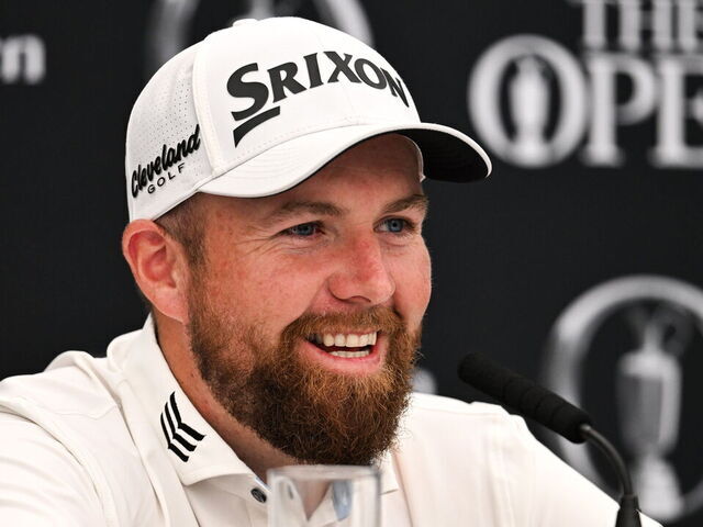 Antrim , United Kingdom - 14 July 2025; Shane Lowry of Ireland during a media conference at Royal Portrush Golf Club in Portrush, Antrim, ahead of The 153rd Open Championship.