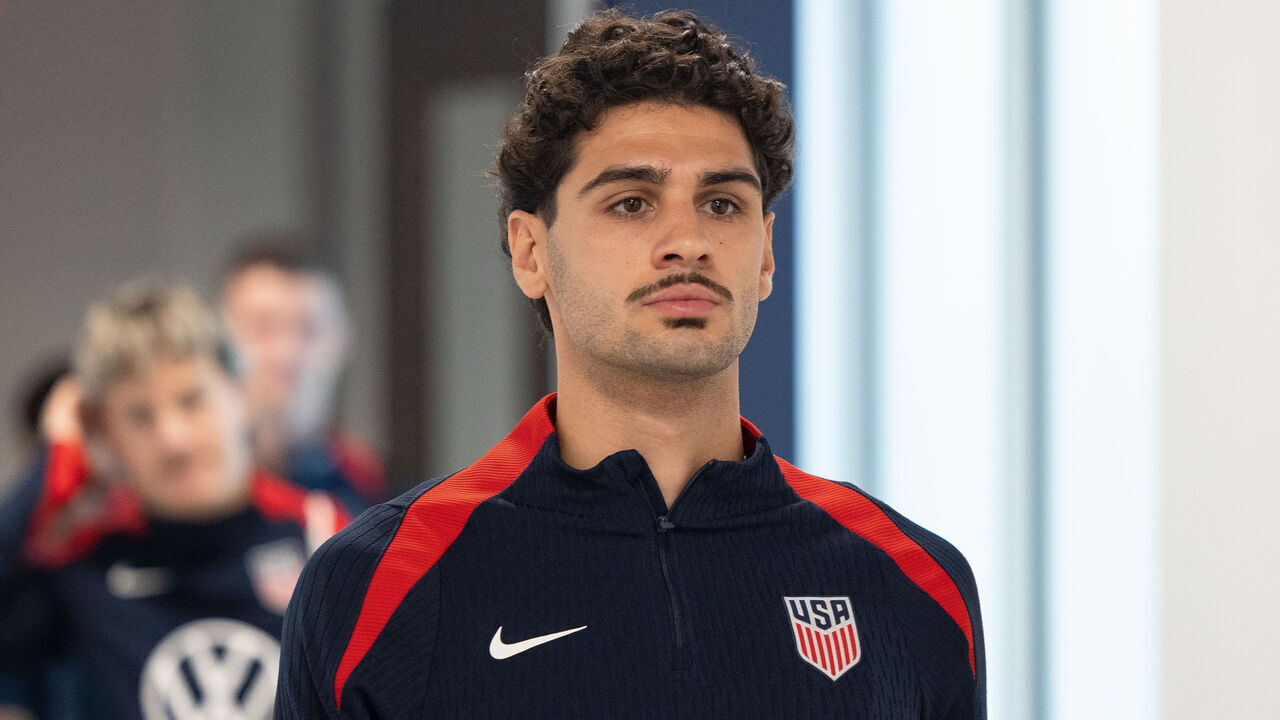 NASHVILLE, TN - JUNE 9: Johnny Cardoso of the United States arrives at the training facility during USMNT on June 9, 2025 in Nashville, Tennessee.
