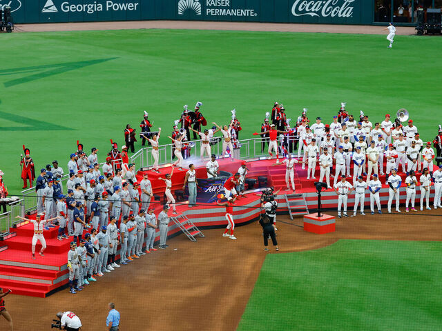 ATLANTA, GA - JULY 15: A general view as Ludacris and Jermaine Dupri perform prior to the 95th MLB All-Star Game presented by Mastercard at Truist Park on Tuesday, July 15, 2025 in Atlanta, Georgia.