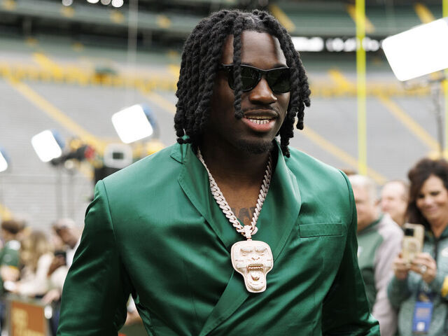 GREEN BAY, WISCONSIN - APRIL 24: Edge Rusher Shemar Stewart of Texas A&M walks on the red carpet prior to the first round of the 2025 NFL Draft on April 24, 2025 in Green Bay, Wisconsin.