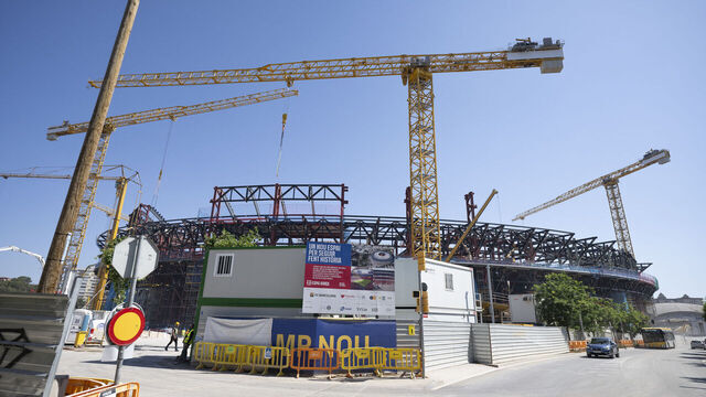 A general view shows the construction site of the Camp Nou Stadium in Barcelona on May 23, 2025.