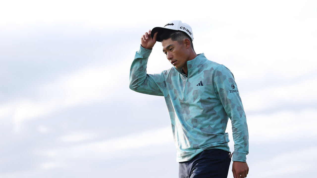 PORTRUSH, NORTHERN IRELAND - JULY 18: Collin Morikawa of the United States walks on the 16th hole during day two of The 153rd Open Championship at Royal Portrush Golf Club on July 18, 2025 in Portrush, Northern Ireland.