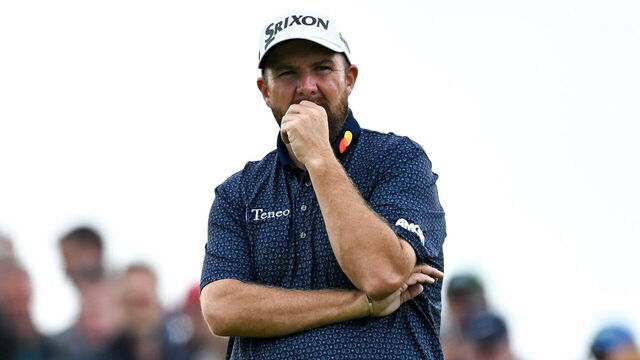 Antrim , United Kingdom - 18 July 2025; Shane Lowry of Ireland looks on on the sixth green during day two of The 153rd Open Championship at Royal Portrush Golf Club in Portrush, Antrim.