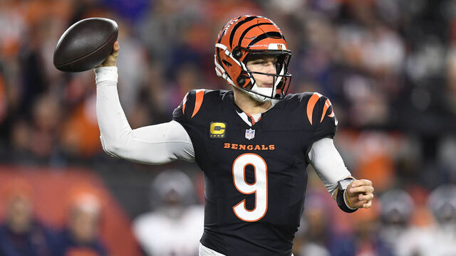 CINCINNATI, OH - DECEMBER 28: Cincinnati Bengals Quarterback Joe Burrow (9) passes during the NFL football game between the Denver Broncos and the Cincinnati Bengals on December 28, 2024, at Paycor Stadium in Cincinnati, Ohio.