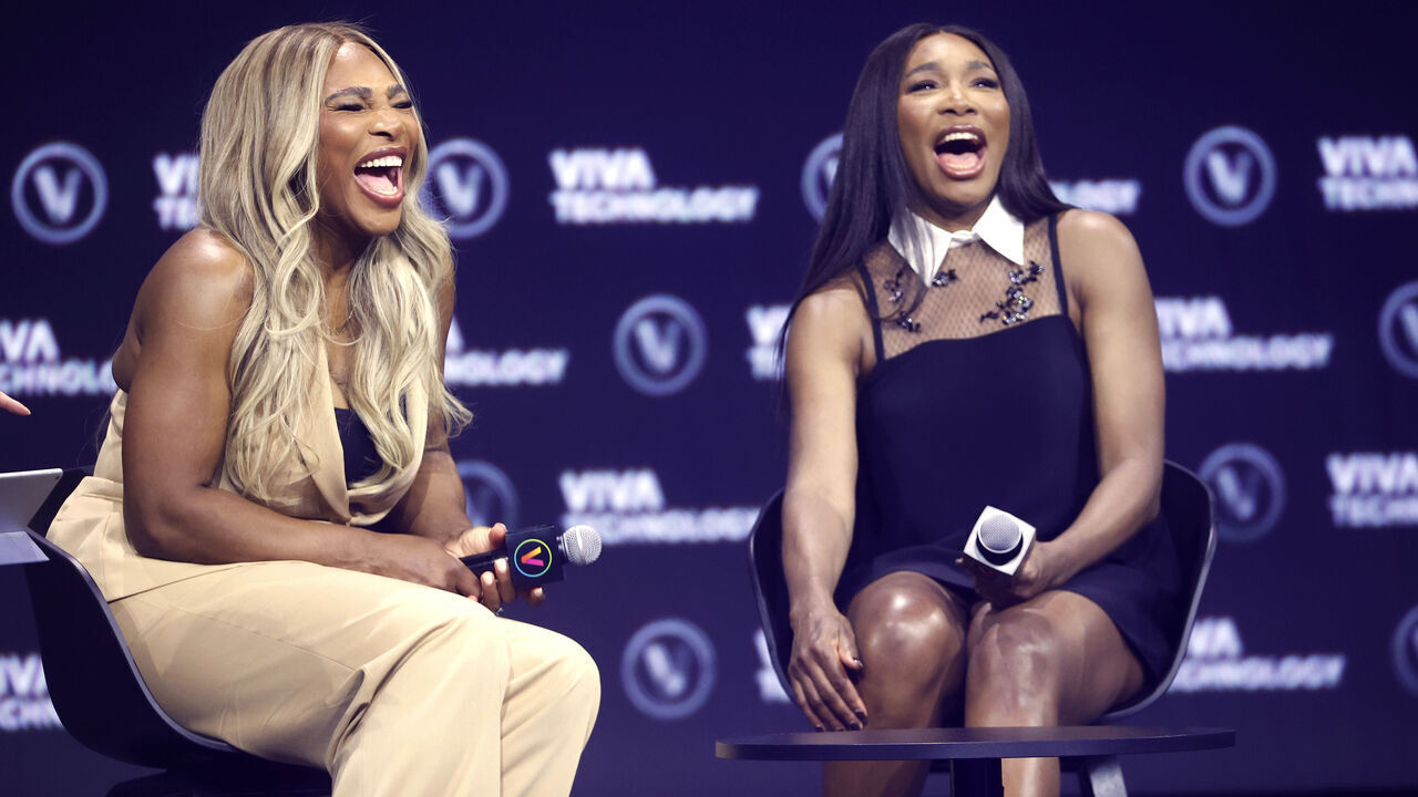 PARIS, FRANCE - MAY 24: Former tennis players, shareholders and ambassadors of the startup Shares, Serena and Venus Williams attend the Viva Technology show at Parc des Expositions Porte de Versailles on May 24, 2024 in Paris, France. Viva Technology, the biggest tech show in Europe but also in a unique digital format, for 4 days of reconnection and relaunch thanks to innovation. The event brings together startups, CEOs, investors, tech leaders and all of the digital transformation players who are shaping the future of the Internet. The annual technology conference, also known as VivaTech, was founded in 2016 by Publicis Groupe and Groupe Les Echos and is dedicated to promoting innovation and startups.