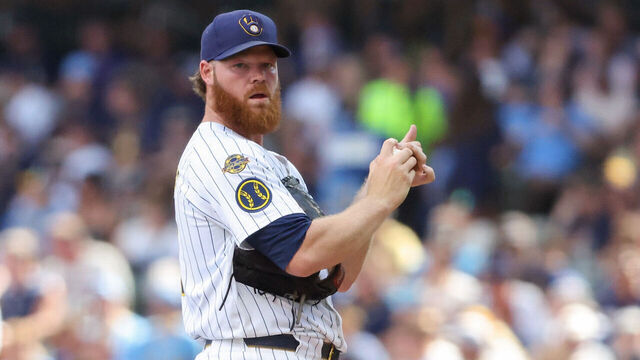 MILWAUKEE, WI - JULY 12: Brandon Woodruff #53 of the Milwaukee Brewers pitches during the game between the Washington Nationals and the Milwaukee Brewers at American Family Field on Saturday, July 12, 2025 in Milwaukee, Wisconsin.