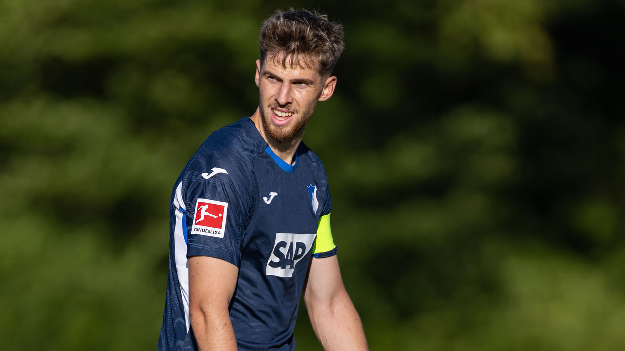 LAUFFEN AM NECKAR, GERMANY - JULY 16: Anton Stach of Hoffenheim in action during the pre-season friendly match between Sportfreunde Lauffen and TSG Hoffenheim on July 16, 2025 in Lauffen am Neckar, Germany.