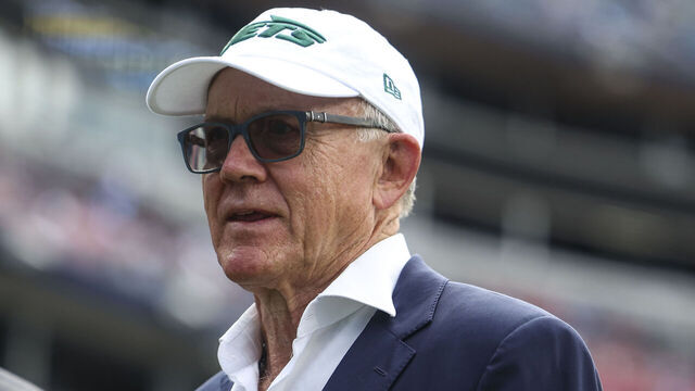 NASHVILLE, TN - SEPTEMBER 15: New York Jets owner Woody Johnson looks on prior to an NFL football game between the New York Jets and the Tennessee Titans at Nissan Stadium on September 15, 2024 in Nashville, TN.