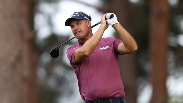 SUNNINGDALE, ENGLAND - JULY 25: Padraig Harrington of Ireland tee's off during the second round of the ISPS HANDA Senior Open 2025 at Sunningdale Golf Club on July 25, 2025 in Sunningdale, England.