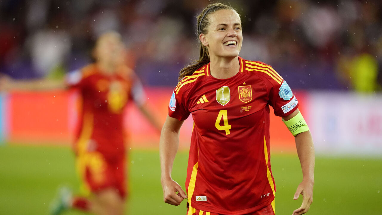Spain's Irene Paredes celebrates the win after the UEFA Women's Euro 2025 semi-final match at the Stadion Letzigrund in Zurich, Switzerland. Picture date: Wednesday July 23, 2025.