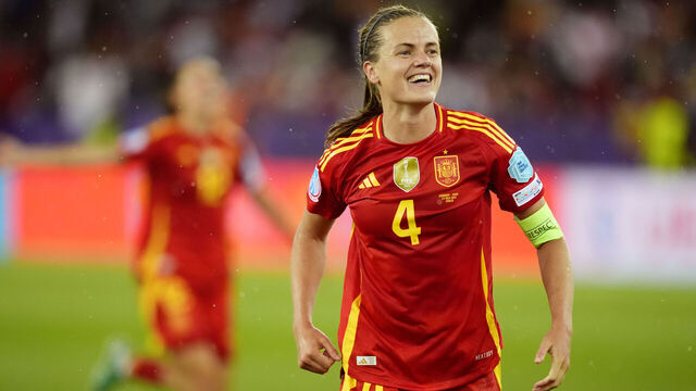 Spain's Irene Paredes celebrates the win after the UEFA Women's Euro 2025 semi-final match at the Stadion Letzigrund in Zurich, Switzerland. Picture date: Wednesday July 23, 2025.