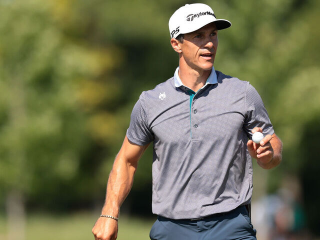 BLAINE, MINNESOTA - JULY 26: Thorbjorn Olesen of Denmark reacts to his putt on the 16th green during the third round of the 3M Open 2025 at TPC Twin Cities on July 26, 2025 in Blaine, Minnesota.