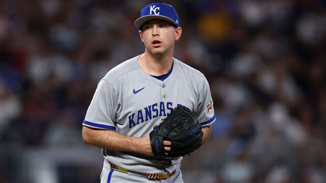 ATLANTA, GEORGIA - JULY 15: Kris Bubic #50 of the Kansas City Royals throws a pitch during the sixth inning of the MLB All-Star Game at Truist Park on July 15, 2025 in Atlanta, Georgia.