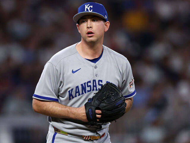 ATLANTA, GEORGIA - JULY 15: Kris Bubic #50 of the Kansas City Royals throws a pitch during the sixth inning of the MLB All-Star Game at Truist Park on July 15, 2025 in Atlanta, Georgia.