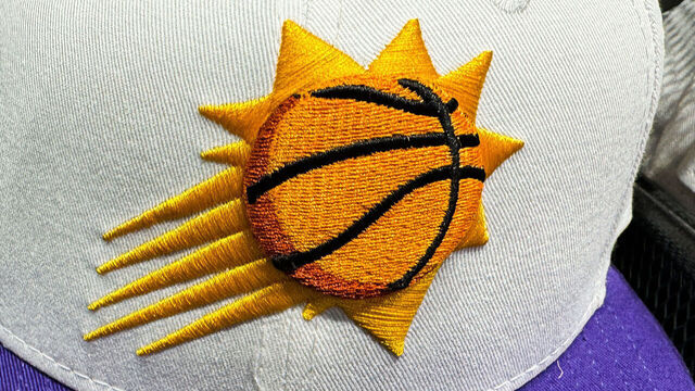 Phoenix Suns emblem on New Era cap is seen at the shopping mall in Krakow, Poland on January 10, 2024.