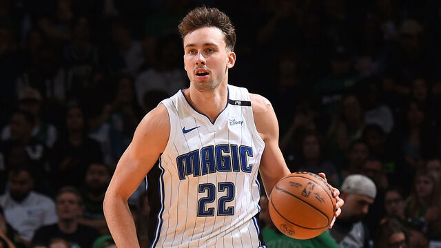 BOSTON, MA - APRIL 29: Franz Wagner #22 of the Orlando Magic dribbles the ball during the game against the Boston Celtics during Round 1 Game 5 of the 2025 NBA Playoffs on April 29, 2025 at TD Garden in Boston, Massachusetts. NOTE TO USER: User expressly acknowledges and agrees that, by downloading and/or using this Photograph, user is consenting to the terms and conditions of the Getty Images License Agreement. Mandatory Copyright Notice: Copyright 2025 NBAE