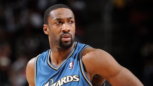 NEWARK, NJ - DECEMBER 16: Gilbert Arenas #9 of the Washington Wizards looks on during the game against the New Jersey Nets on December 16, 2010 at the Prudential Center in Newark, New Jersey. Mandatory Copyright Notice: Copyright 2010 NBAE