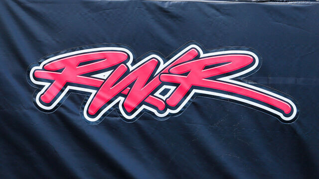 ATLANTA, GA - JULY 09: Rick Ware Racing logo on a pit box cover before the NASCAR Cup Series Quaker State 400 on July 9, 2023 at Atlanta Motor Speedway in Atlanta, GA.