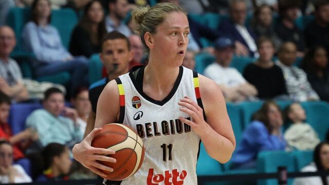 Belgium's Emma Meesseman pictured in action during a friendly basket game between Belgium's national team Belgian Cats and Italy, in Jemappes, on Friday 23 May 2025. BELGA PHOTO VIRGINIE LEFOUR